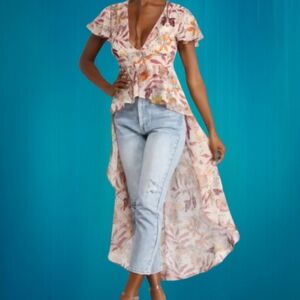 Windsor Nearly Sheer High-Low Blouse